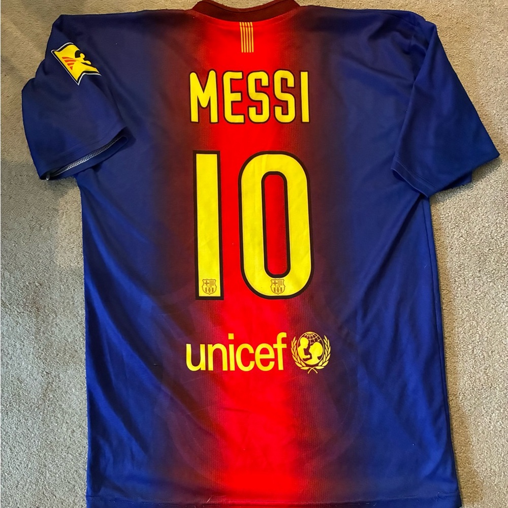 FIFA 2012 Qatar Foundation Barcelona FCB  #10 Lionel Messi Jersey Men’s M